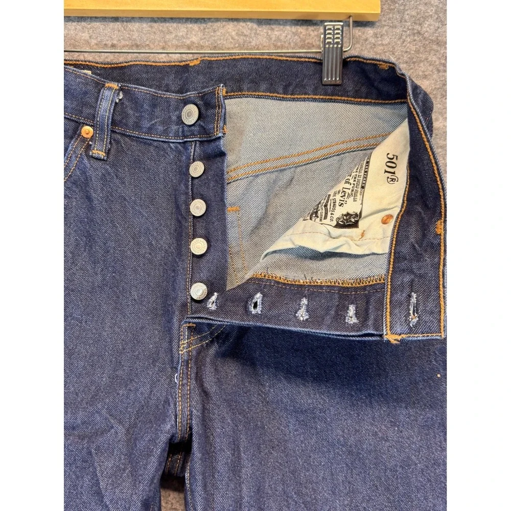 Levis 501 Premium Denim Jeans Mens 29x30 Button Fly Straight Leg Big E